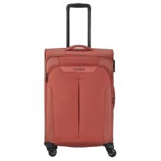 Чемодан Travelite Croatia Coral М exp на 4 колесах, коралловый