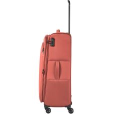 Чемодан Travelite Croatia Coral L exp на 4 колесах, коралловый