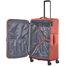 Чемодан Travelite Croatia Coral L exp на 4 колесах, коралловый