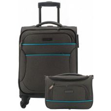 Чемодан+сумка Travelite Story Anthracite S на 4 колесах, серый