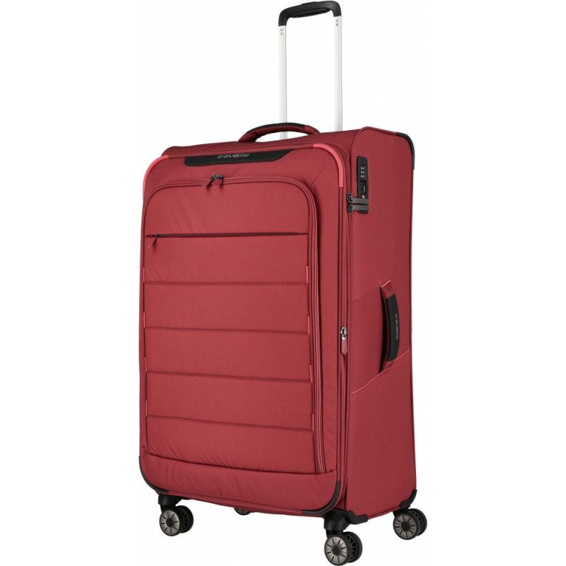 Чемодан Travelite Skaii Red L exp на 4 колесах, красный