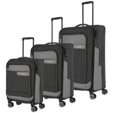 Чемодан Travelite Viia Anthracite M exp на 4 колесах, серый