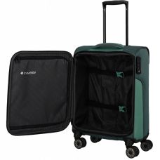 Чемодан Travelite Viia Green S на 4 колесах, зеленый