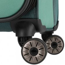 Чемодан Travelite Viia Green M exp на 4 колесах, зеленый
