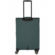 Чемодан Travelite Viia Green M exp на 4 колесах, зеленый