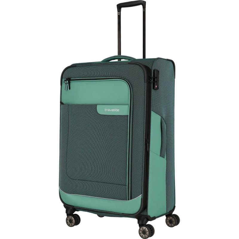 Валіза Travelite Viia Green L exр на 4 колесах, зелена