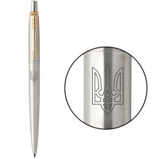 Ручка кулькова Parker Jotter Stainless Steel GT BP Тризуб прозорий в подар.коробці