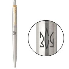 Ручка шариковая Parker Jotter Stainless Steel GT BP Трезубец ЗСУ в подар.коробке