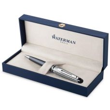 Ручка шариковая Waterman Expert Deluxe Metallic Stone Grey CT BP в подар.футляре