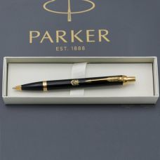 Ручка шариковая Parker IM Black GT BP Трезубец огненный в подар.коробке