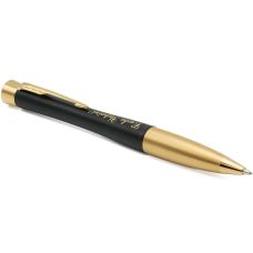 Ручка шариковая Parker Urban Muted Black GT BP Трезубец на торце + Слава Україні в подар.коробке