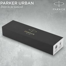 Ручка шариковая Parker Urban Muted Black GT BP Трезубец на торце + Слава Україні в подар.коробке