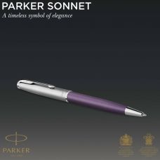 Ручка кулькова Parker Sonnet Essentials Metal & Violet Lacquer CT BP в подар.футлярі