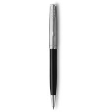 Ручка шариковая Parker Sonnet Essentials Metal & Black Lacquer CT BP в подар.футляре