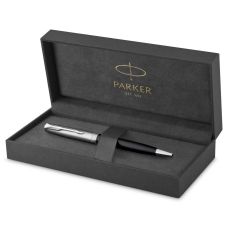 Ручка шариковая Parker Sonnet Essentials Metal & Black Lacquer CT BP в подар.футляре