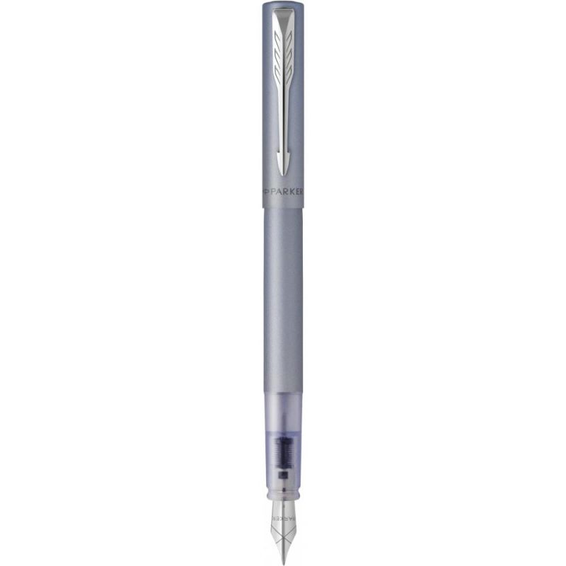 Ручка перьевая Parker Vector XL Metallic Silver Blue CT FP F в подар.коробке