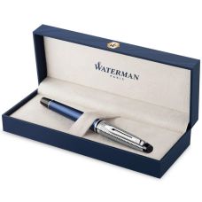 Ручка перьевая Waterman Expert Deluxe Metallic Blue CT FP F в подар.футляре