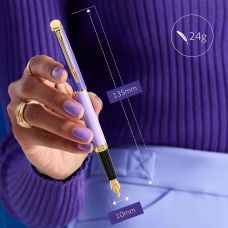 Ручка перова Waterman Hemisphere Colour Blocking Purple GT FP F у подар.футлярі