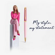 Ручка перова Waterman Hemisphere Colour Blocking Pink GT FP F у подар.футлярі