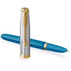 Ручка перова Parker Parker 51 Premium Turquoise GT FP F в подар.футлярі
