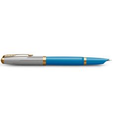 Ручка перова Parker Parker 51 Premium Turquoise GT FP F в подар.футлярі