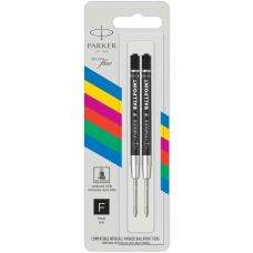 Стержни шариковые Parker QuinkFlow, размер F, 2 шт, черные, блистер