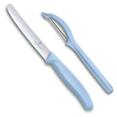 Набор кухонный Victorinox SwissClassic Paring Set с голуб. ручкой (нож, овощечистка Universal), 2 шт, подарочная упаковка