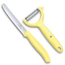 Набор кухонный Victorinox SwissClassic Paring Set с желт. ручкой (нож, овощечистка Tomato and Kiwi), 2 шт, подарочная упаковка