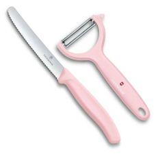 Набір кухонний Victorinox SwissClassic Paring Set з рож. ручкою (ніж, овочечистка Tomato and Kiwi), 2 шт, подарункове пакування
