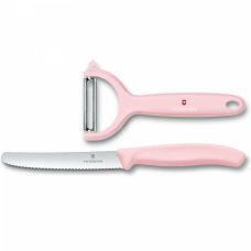 Набір кухонний Victorinox SwissClassic Paring Set з рож. ручкою (ніж, овочечистка Tomato and Kiwi), 2 шт, подарункове пакування