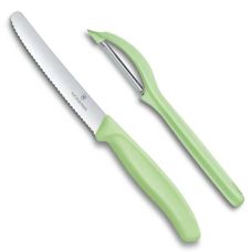 Набор кухонный Victorinox SwissClassic Paring Set с зел. ручкой (нож, овощечистка Universal), 2 шт, подарочная упаковка