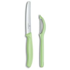 Набор кухонный Victorinox SwissClassic Paring Set с зел. ручкой (нож, овощечистка Universal), 2 шт, подарочная упаковка