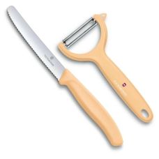 Набор кухонный Victorinox SwissClassic Paring Set с оранж. ручкой (нож, овощечистка Tomato and Kiwi), 2 шт, подарочная упаковка
