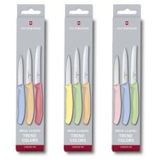 Набір кухонний Victorinox SwissClassic Paring Set з жовт/св.зел/св.помар. ручкою (8,10,11см), 3 шт, подарункове пакування