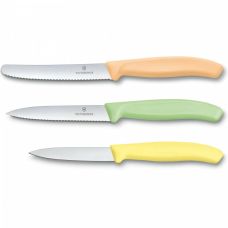 Набір кухонний Victorinox SwissClassic Paring Set з жовт/св.зел/св.помар. ручкою (8,10,11см), 3 шт, подарункове пакування