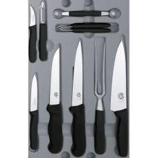 Набор кухонный Victorinox Fibrox Small Chef's Case с черн. ручками, 14 пред, кейс