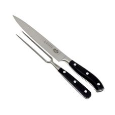 Набор кухонный Victorinox Grand Maitre Carving Set нож+вилка (20,15см), с черн. ручкой, в подарочной упаковке