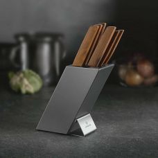 Набор кухонный Victorinox Swiss Modern Cutlery Block с дерев. ручками, 5 ножей, вилка + подставка