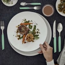 Набор кухонный Victorinox Swiss Modern Table Set с мятн. ручками, 24 пред (6 ножей steak/6 вилок/6 ложек столовых/6 ложек чайных)