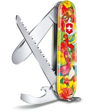 Набор Victorinox My First Children Set нож 84мм/9функ/попугай + шнурок на шею + раскраска