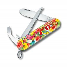 Набор Victorinox My First Children Set нож 84мм/9функ/попугай + шнурок на шею + раскраска