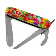 Набор Victorinox My First Children Set нож 84мм/9функ/попугай + шнурок на шею + раскраска