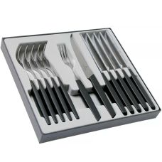 Набор кухонный Victorinox Swiss Modern Table Set с черн. ручками, 12 пред (6 ножей steak/6 вилок)