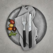 Набір кухонний Victorinox Swiss Modern Table Set з чорн. ручками, 12 пред (6 ножів tomato/6 виделок)