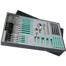 Набор кухонный Victorinox Swiss Modern Table Set с мятн. ручками, 24 пред (6 ножей steak/6 вилок/6 ложек столовых/6 ложек чайных)