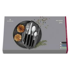 Набір кухонний Victorinox Swiss Modern Table Set з син. ручками, 24 пред (6 ножів steak/6 виделок/6 ложок столових/6 ложок чайних)