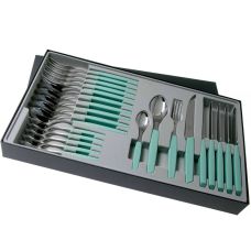Набір кухонний Victorinox Swiss Modern Table Set з м'ятн. ручками, 24 пред (6 ножів tomato/6 виделок/6 ложок столових,/6 ложок чайних) 