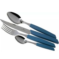 Набір кухонний Victorinox Swiss Modern Table Set з син. ручками, 24 пред (6 ножів steak/6 виделок/6 ложок столових/6 ложок чайних)