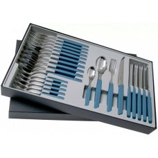 Набор кухонный Victorinox Swiss Modern Table Set с син. ручками, 24 пред (6 ножей tomato/6 вилок/6 ложек столовых,/6 ложек чайных)