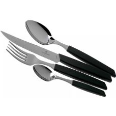 Набор кухонный Victorinox Swiss Modern Table Set с черн. ручками, 24 пред (6 ножей steak/6 вилок/6 ложек столовых/6 чайных ложек)
